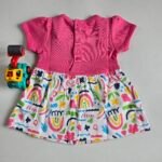 Baby Girls Cotton Frock with Bloomer - Image 3